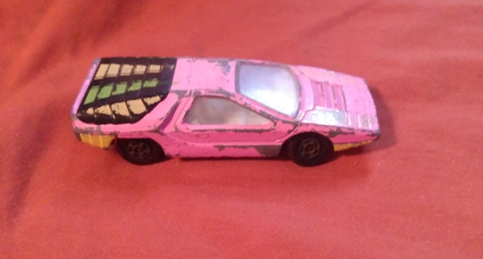 LIGHT PINK WITH STRIPES MATCHBOX ALFA CARABO