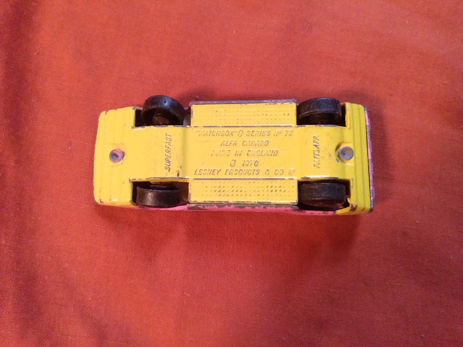 LIGHT PINK WITH STRIPES MATCHBOX ALFA CARABO