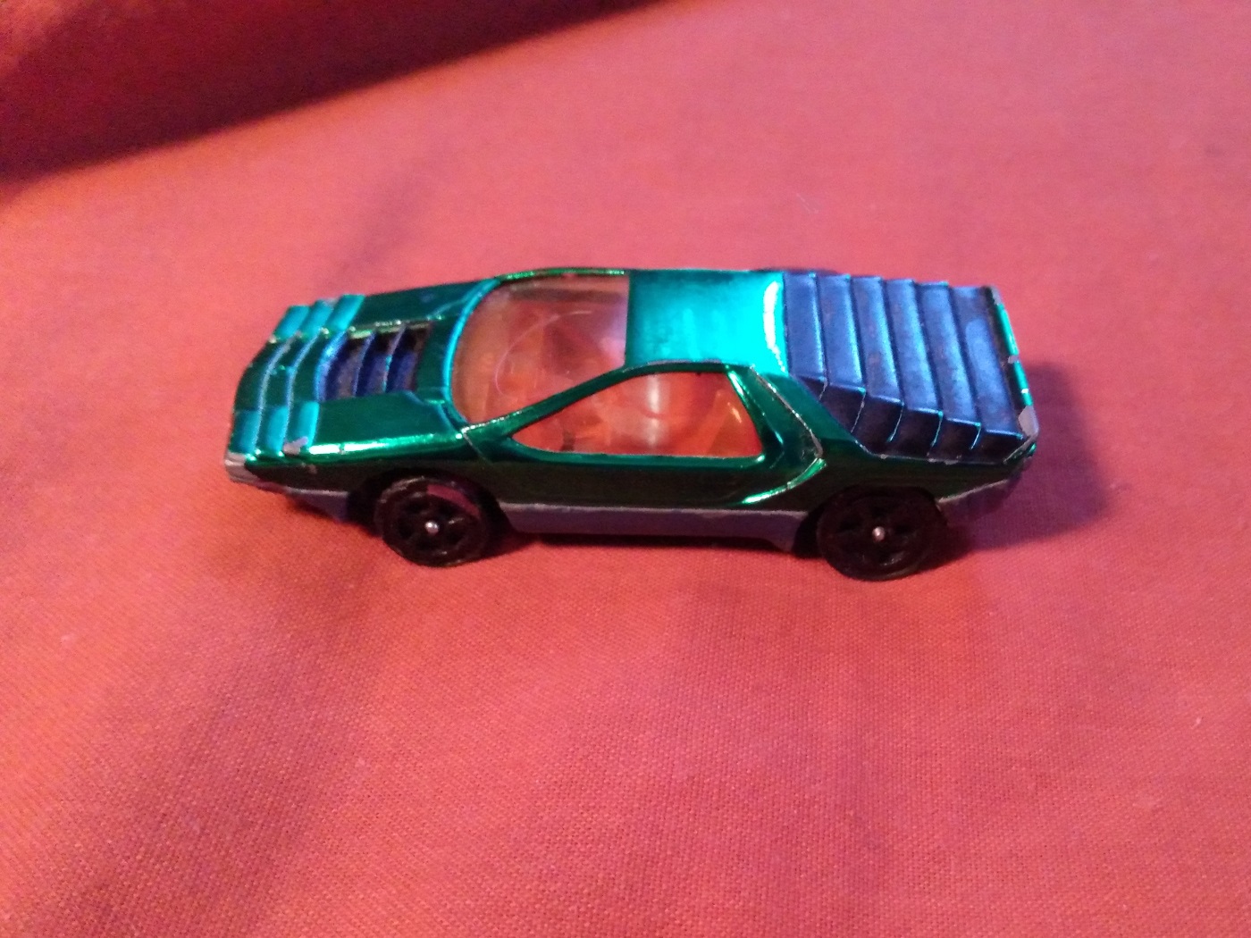 GREEN CORGI JR WITH ORANGE WINDOWS