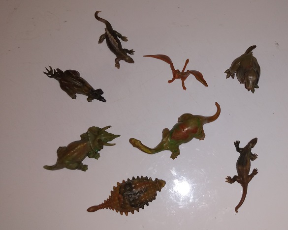 COMPLETE SET OF EIGHT LINDE MARBLED DINOSAURS