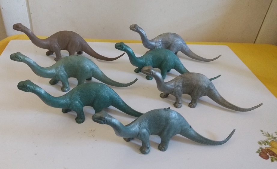 MARX BRONTOS - SILVER, CHOCOLATE MILK BROWN, AND METALLIC GREEN