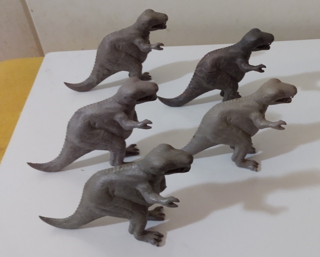 FIVE LARGE MARX TYRANNOSAURUS REX