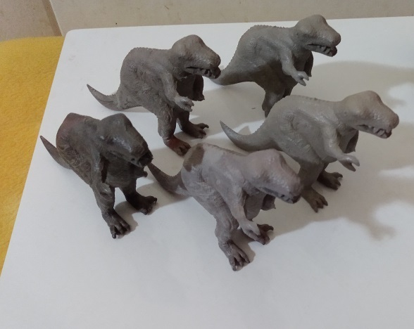 FIVE LARGE MARX TYRANNOSAURUS REX