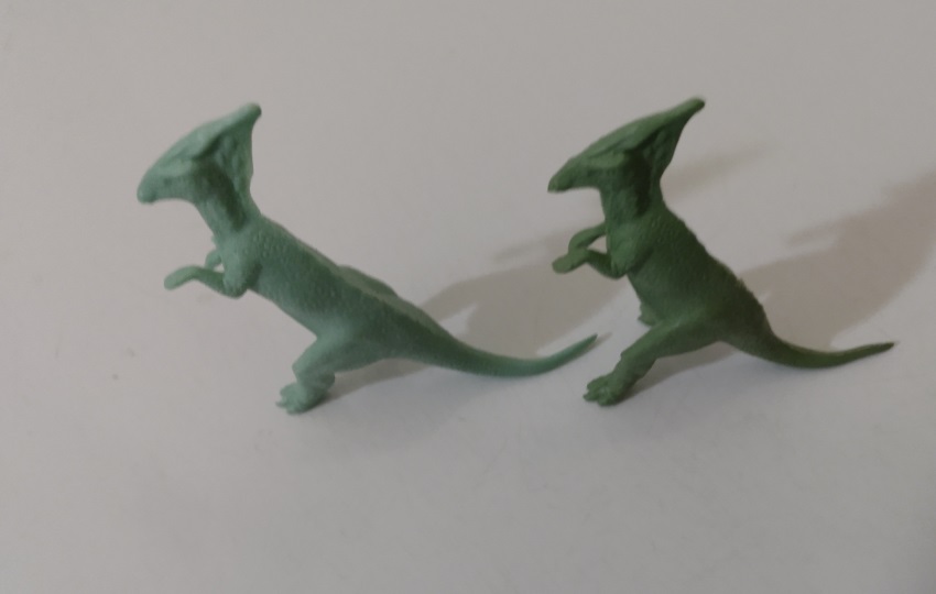 TWO GREEN MARX PARASAUROLOPHUS