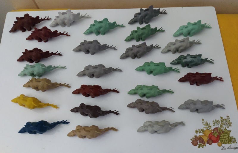A LOT OF MARX STEGOSAURUS FIGURES
