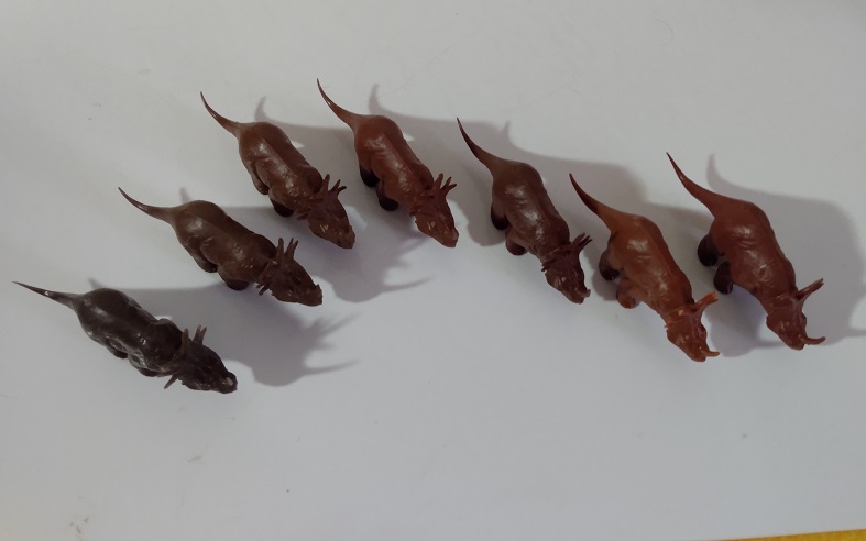 SEVEN BROWN MARX STYRACOSAURUS