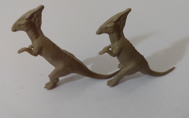 TWO MARX TAN PARASAUROLOPHUS
