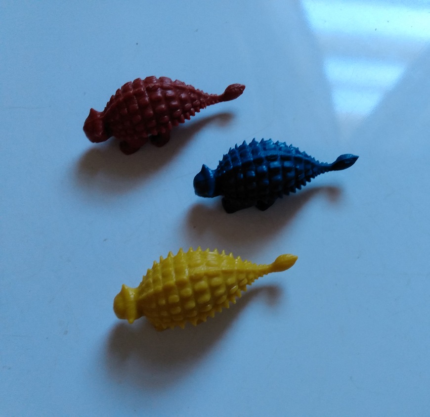 MARX DINOSAURS - THREE ANKYLOSAURUS