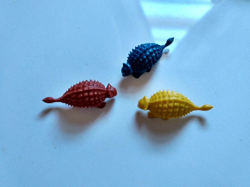 MARX DINOSAURS - THREE ANKYLOSAURUS