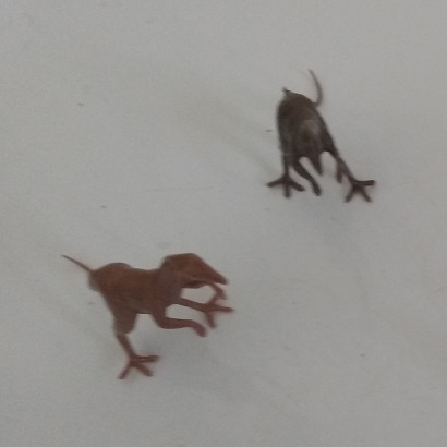 TWO MARX DUMP STRUTHIOMIMUS