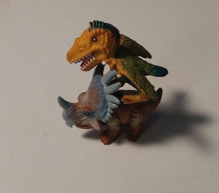 FLYING DINOSAUR RIDING A STYRACOSAURUS - DINO FORZ OF COURSE