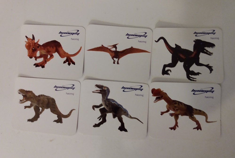 SIX HAOMSJ DINOSAUR CARDS - FRONT