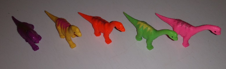 ALL FIVE NEON BRONTOSAURUS