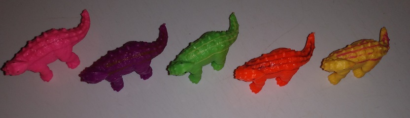 ALL FIVE NEON SCELIDOSAURUS