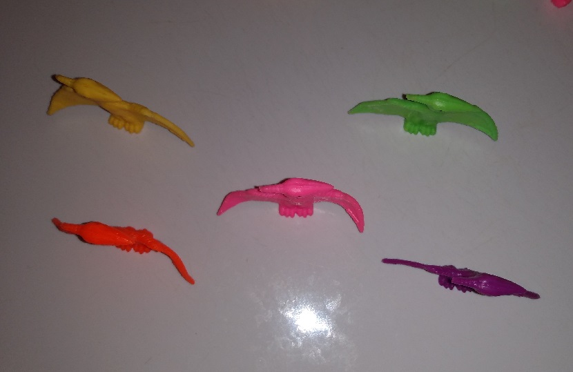 FIVE NEON PTERANODONS