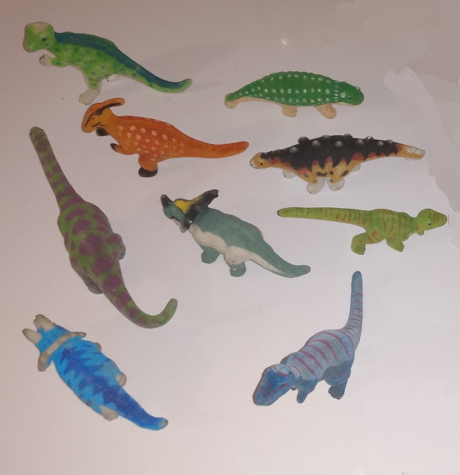 DIVERSIFIED GROUP OF FLOCKED DINOSAUR