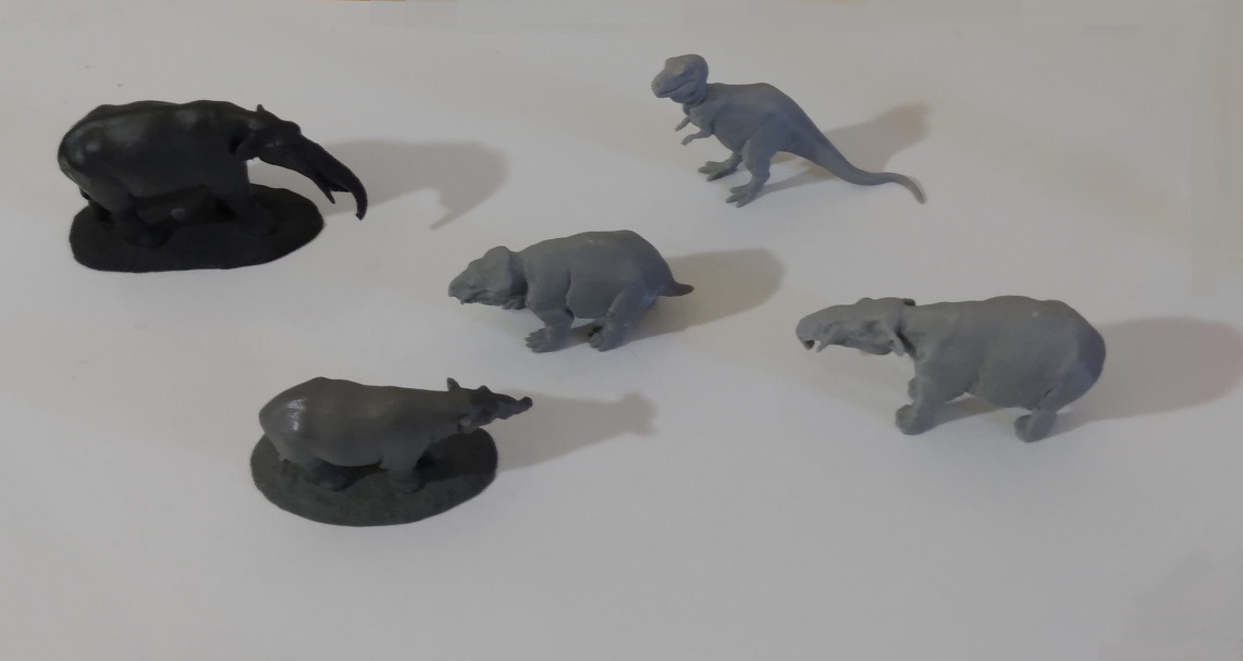 FIVE 3D DINOSAURS