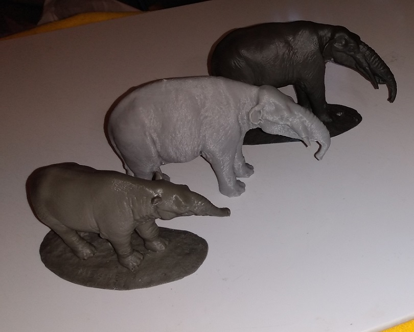 THREE PREHISTORIC ELEPHANT LIKE BEASTS