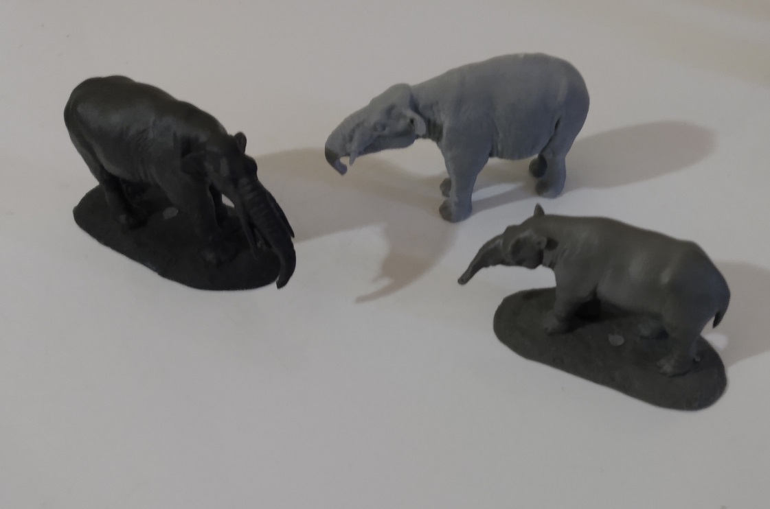 THREE PREHISTORIC ELEPHANT LIKE BEASTS