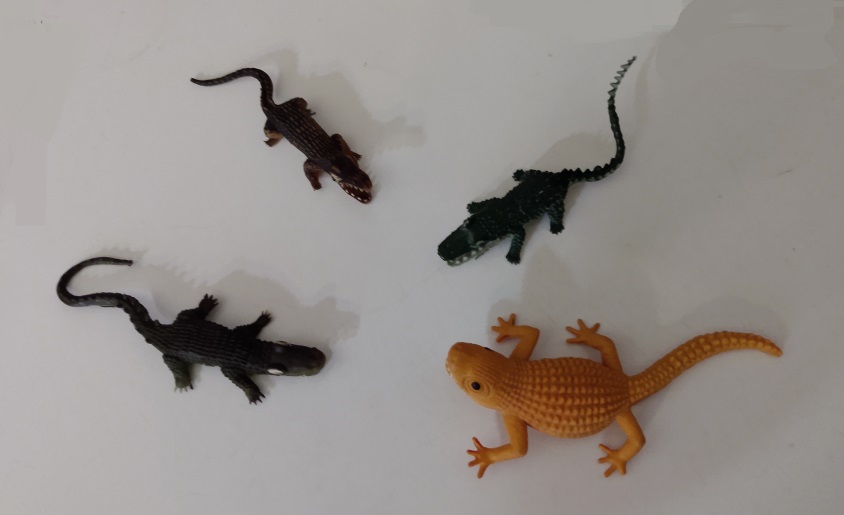 RUBBER ALLIGATORS AND A LIZARD FRIEND