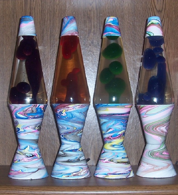 ALL FOUR LIMITED EDITION MULTI COLOR SWIRL LAVA LAMPS