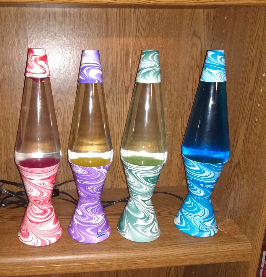 ALL FOUR SWIRL LAVA LAMP BASE COLORS