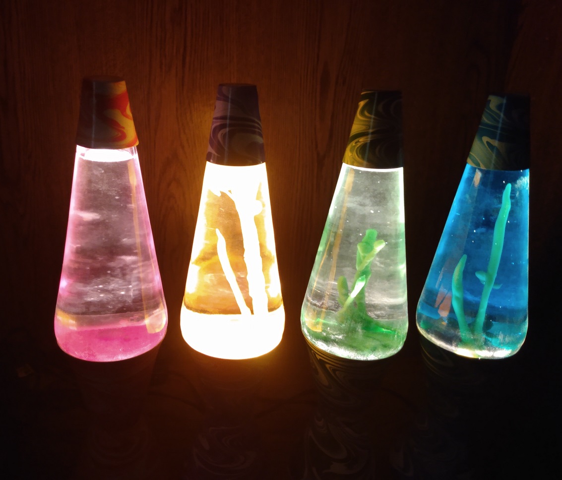 ALL FOUR SWIRL LAVA LAMP BASE COLORS