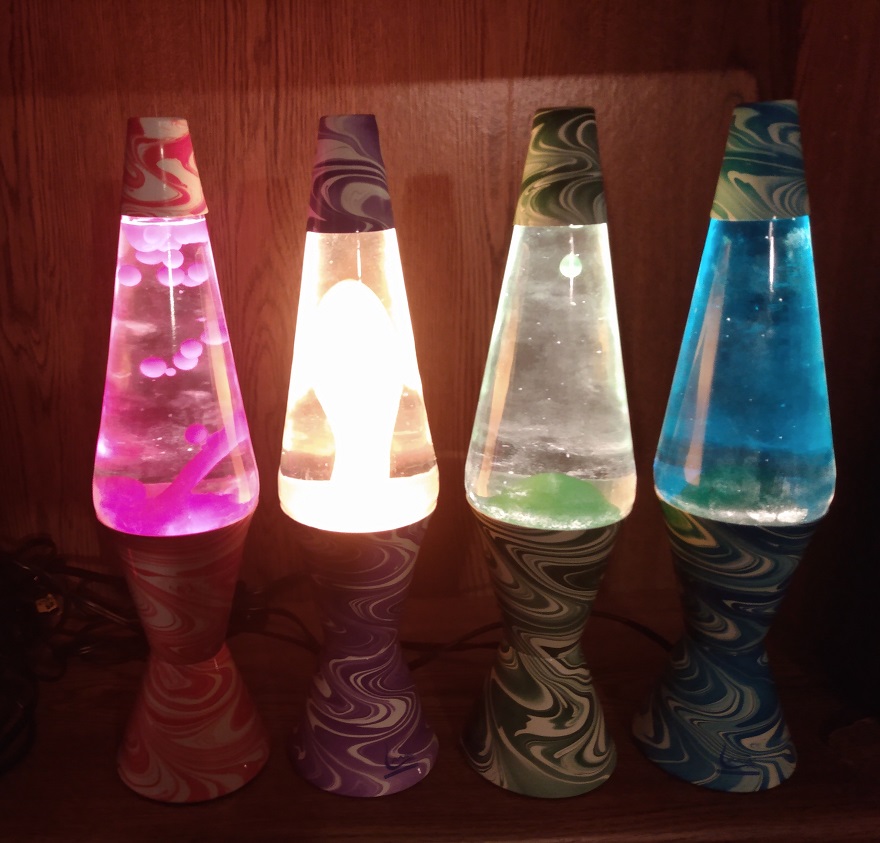 ALL FOUR SWIRL LAVA LAMP BASE COLORS
