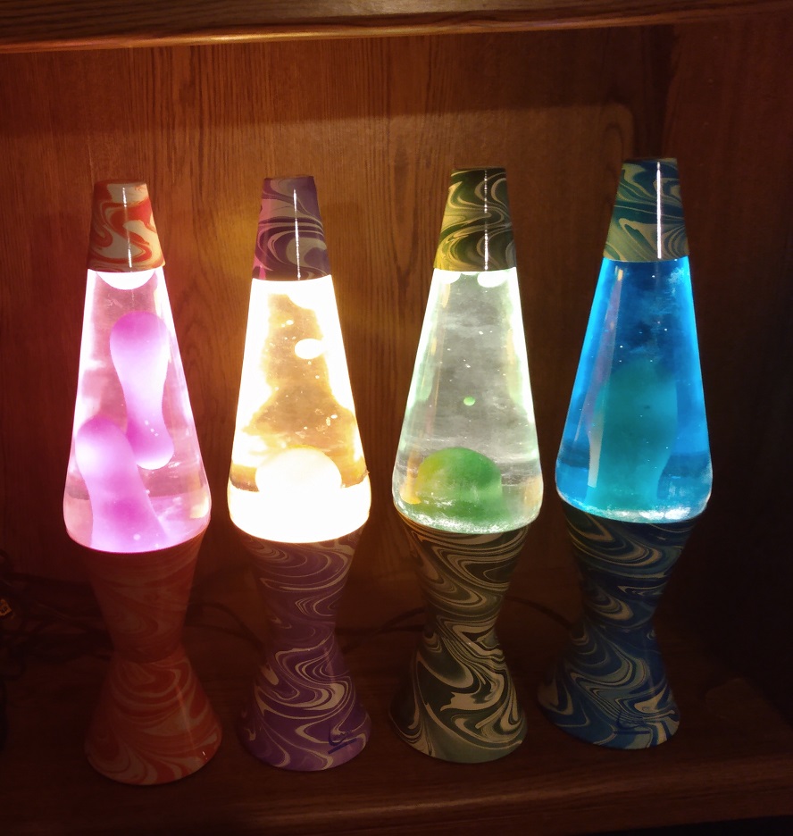 ALL FOUR SWIRL LAVA LAMP BASE COLORS
