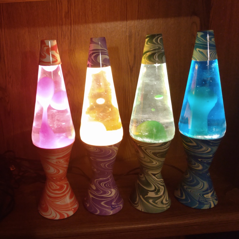 ALL FOUR SWIRL LAVA LAMP BASE COLORS