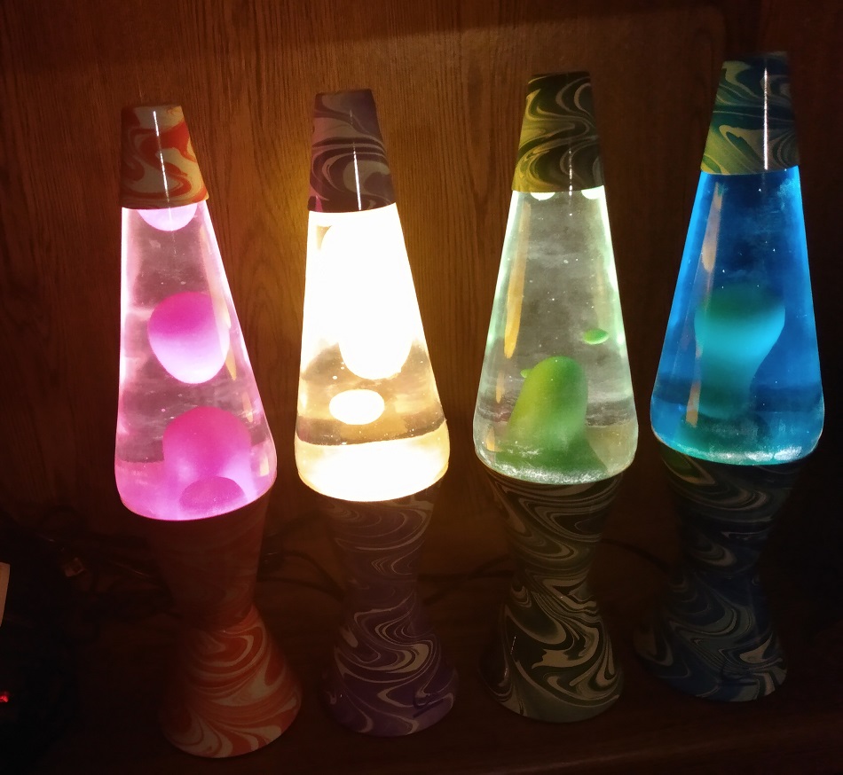ALL FOUR SWIRL LAVA LAMP BASE COLORS