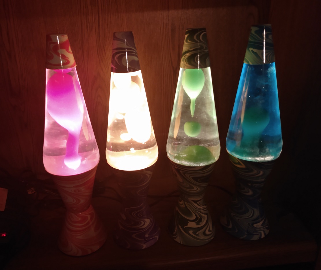 ALL FOUR SWIRL LAVA LAMP BASE COLORS
