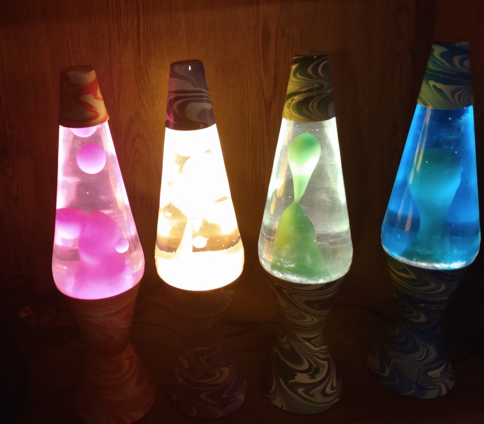 ALL FOUR SWIRL LAVA LAMP BASE COLORS
