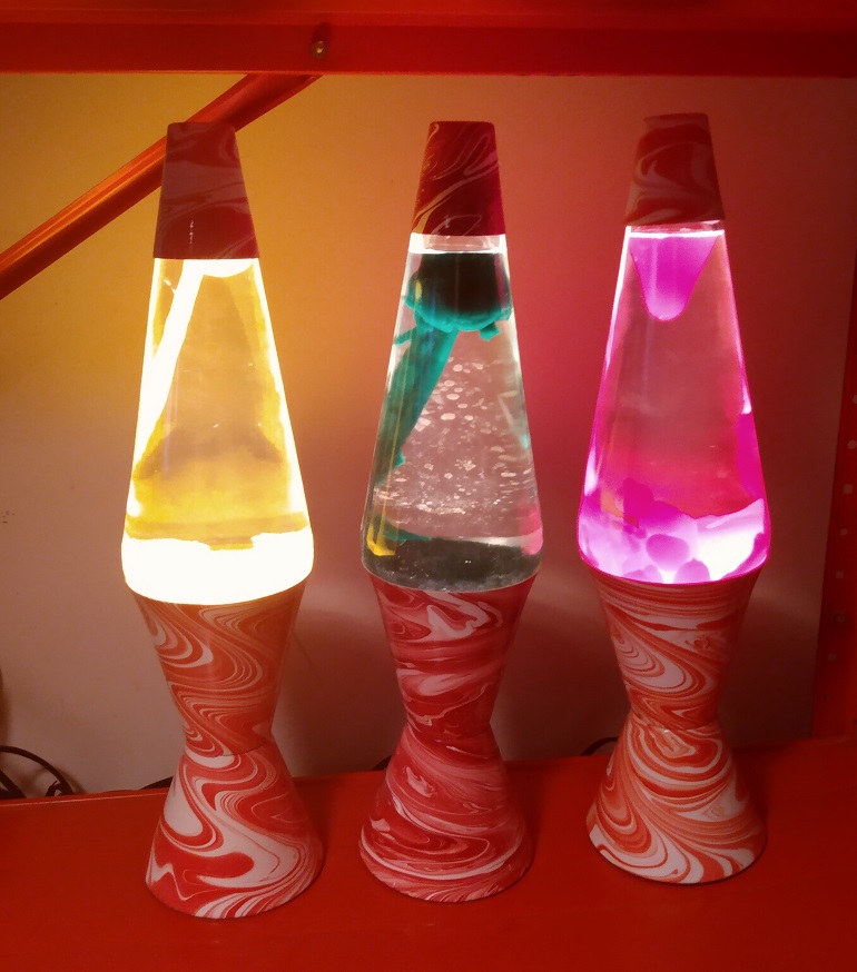 RED SWIRL LAVA LAMPS