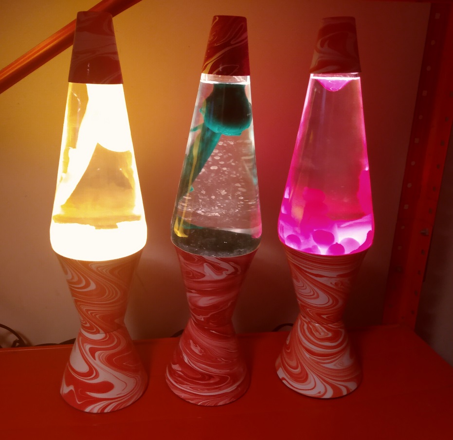 RED SWIRL LAVA LAMPS