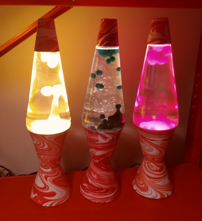 RED SWIRL LAVA LAMPS