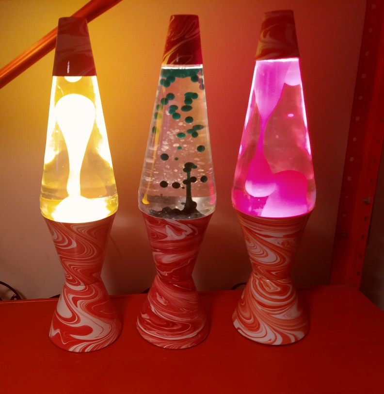 RED SWIRL LAVA LAMPS