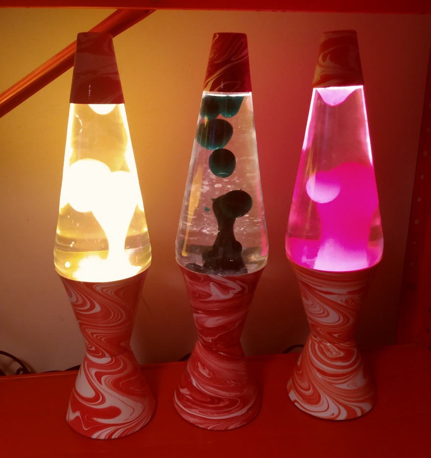 RED SWIRL LAVA LAMPS