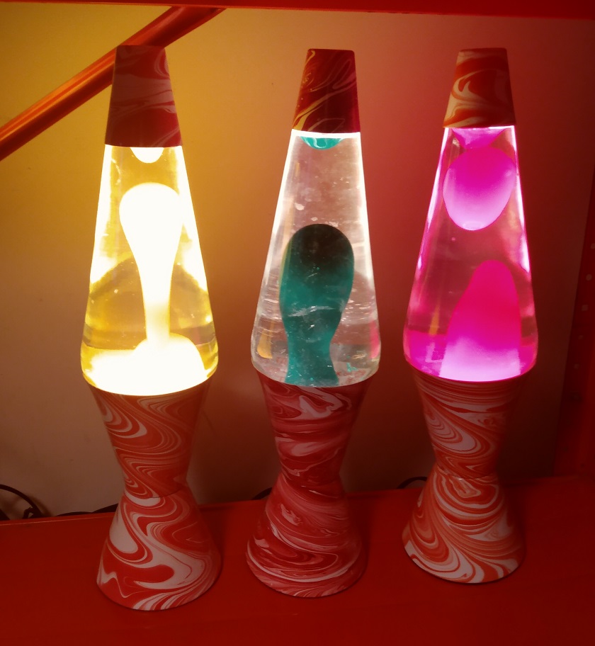RED SWIRL LAVA LAMPS