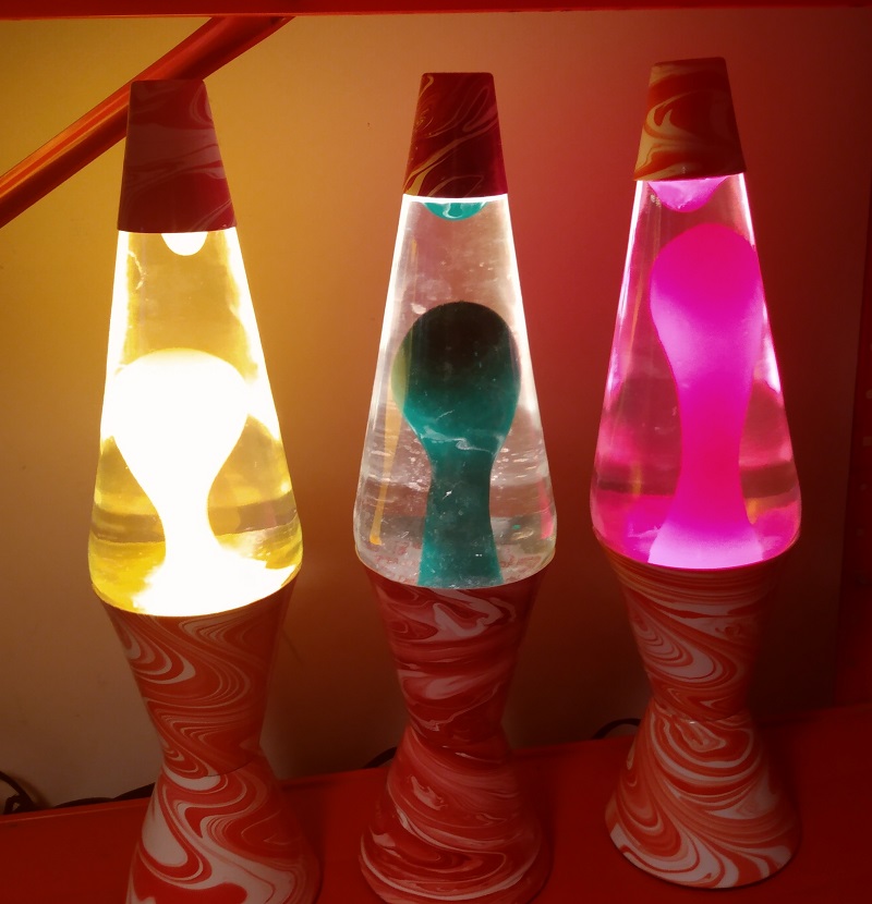 RED SWIRL LAVA LAMPS