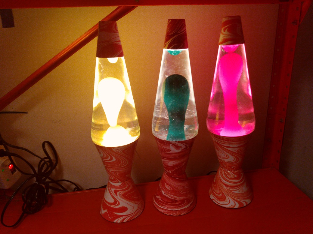 RED SWIRL LAVA LAMPS