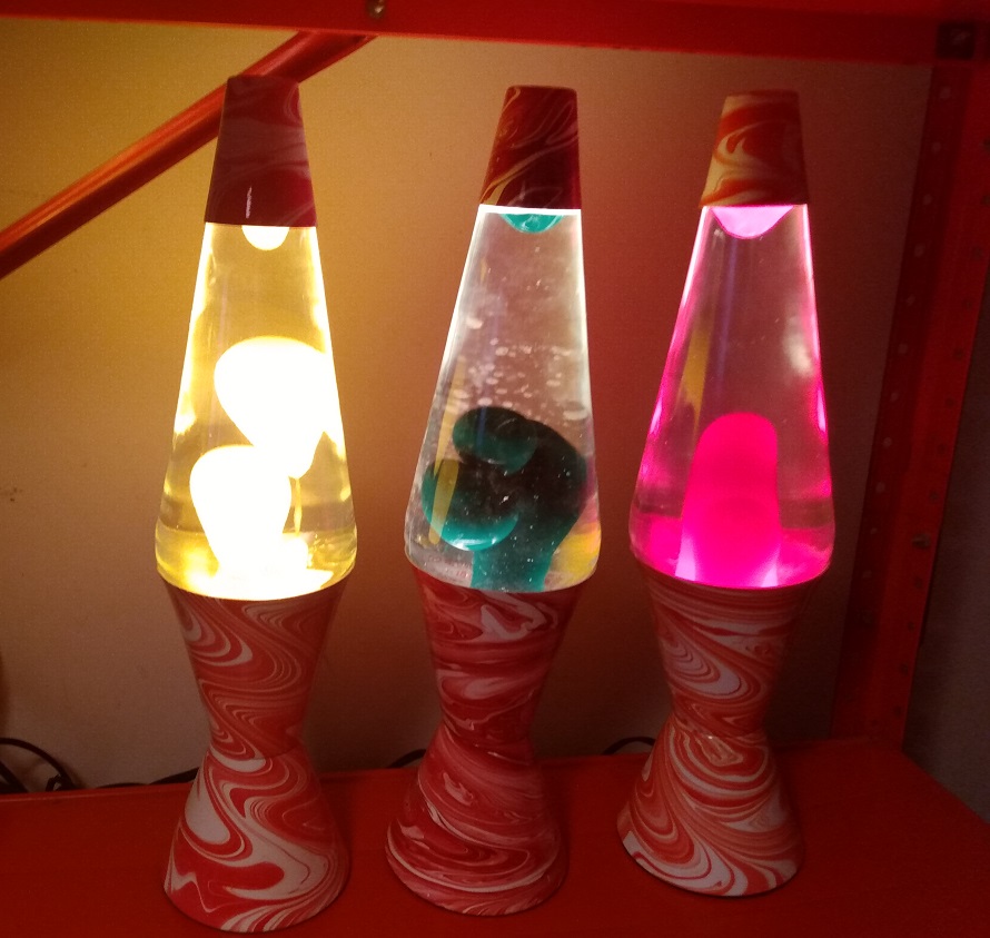 RED SWIRL LAVA LAMPS