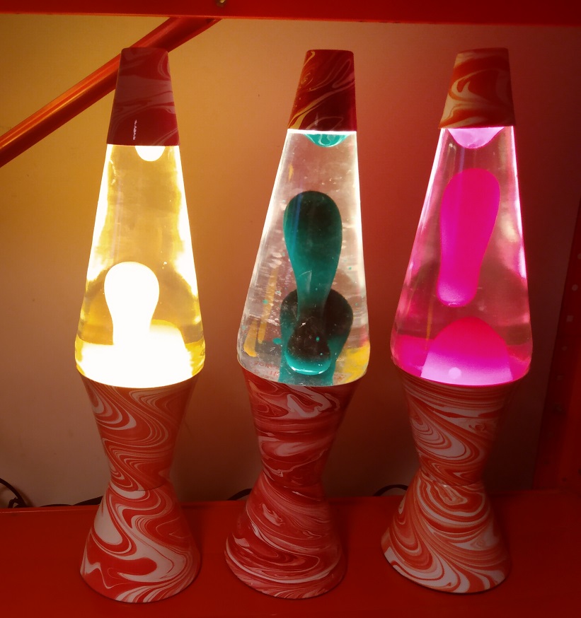 RED SWIRL LAVA LAMPS