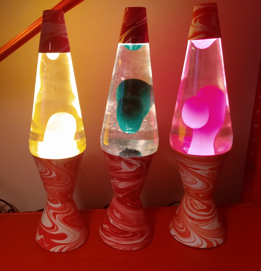 RED SWIRL LAVA LAMPS
