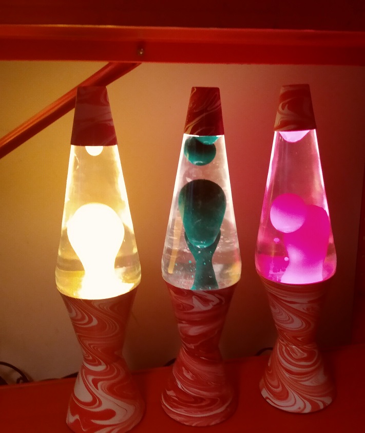 RED SWIRL LAVA LAMPS