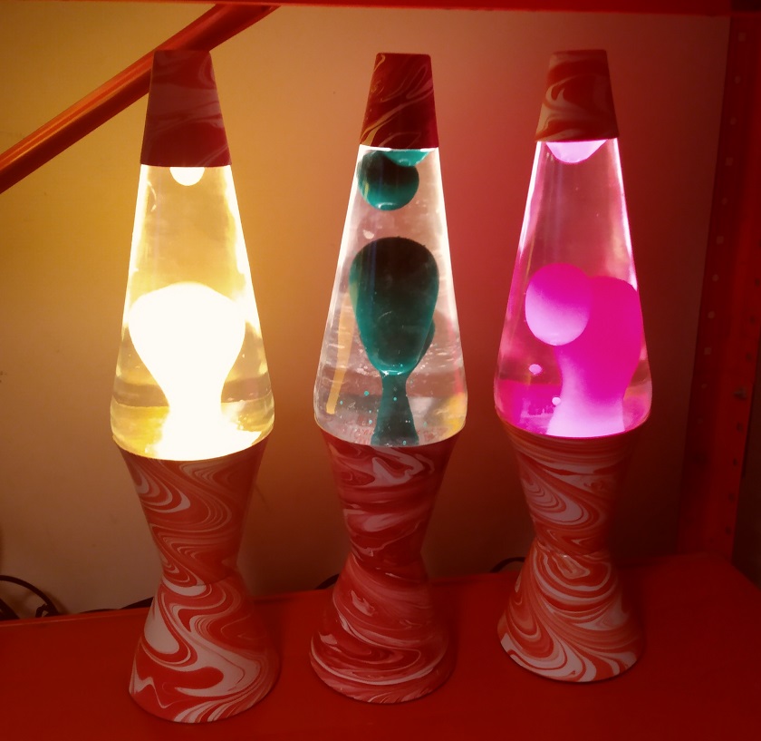 RED SWIRL LAVA LAMPS