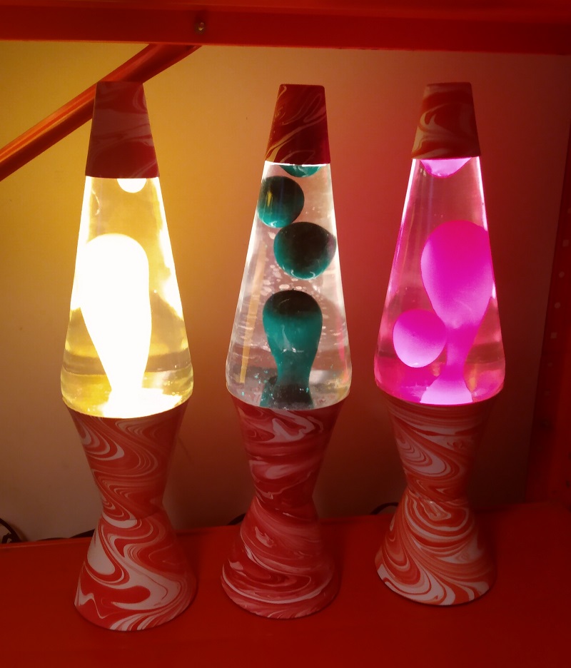 RED SWIRL LAVA LAMPS