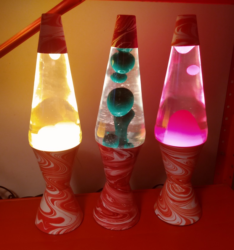 RED SWIRL LAVA LAMPS