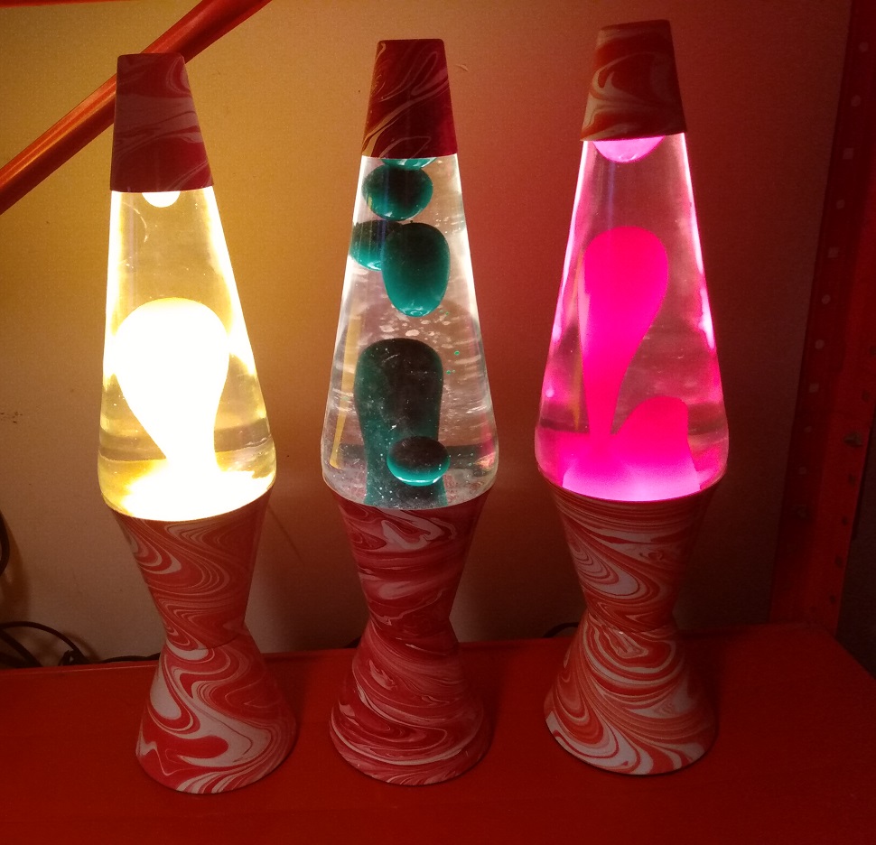 RED SWIRL LAVA LAMPS