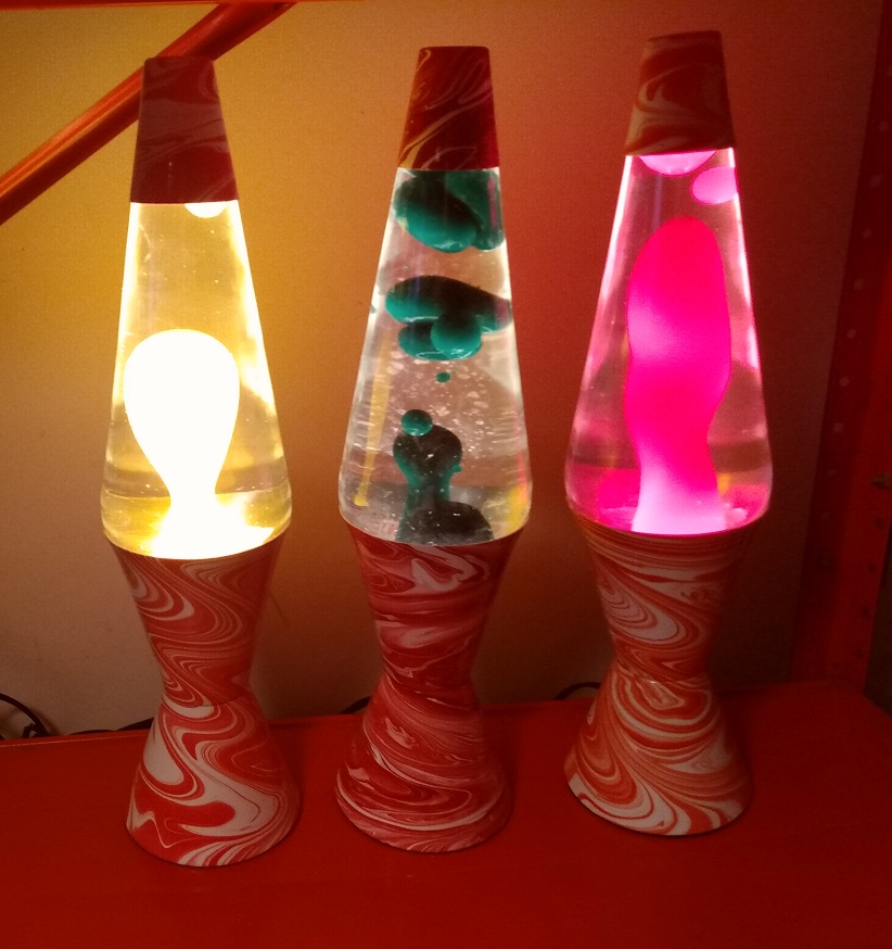 RED SWIRL LAVA LAMPS